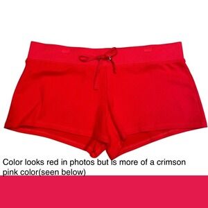OP OCEAN PACIFIC Y2K Cotton Micro Shorts L Pink-Red Beach Sporty Casual Lounge